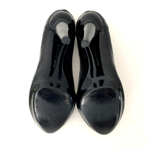 Bottega Veneta Pump Black Croc Leather Round Toe Slim Heel Italy Slip On 39 9 - Picture 11 of 12